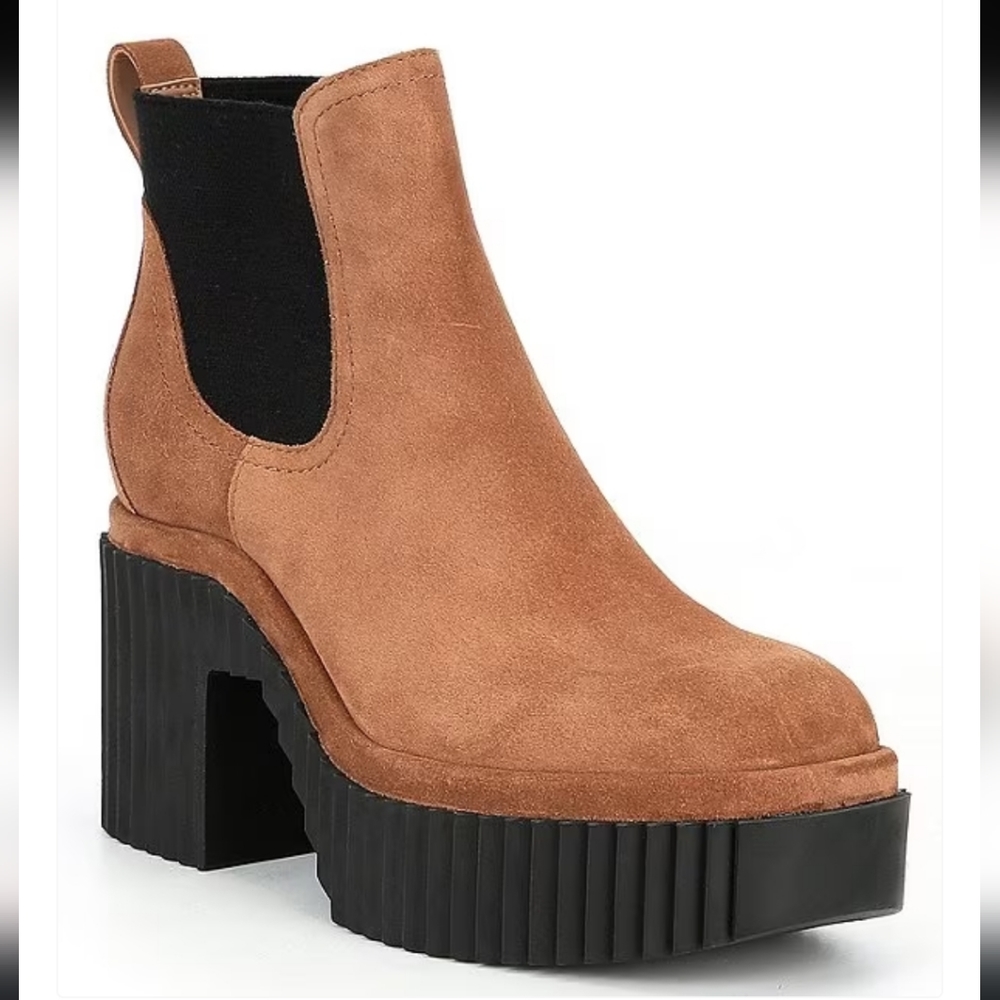 Gianni Bini Ryker Suede Lug Sole Platform Booties Dillard's Size 9